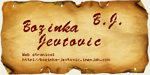 Božinka Jevtović vizit kartica